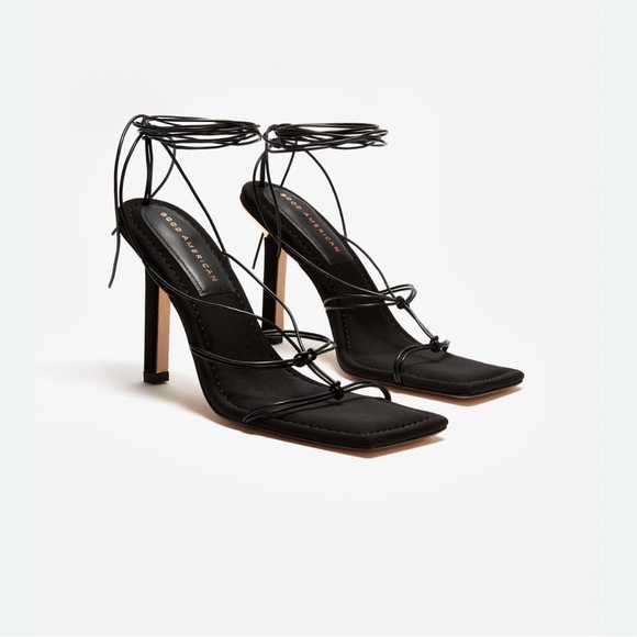 Good American Cage Slanted Sandals - Picture 1 of 6